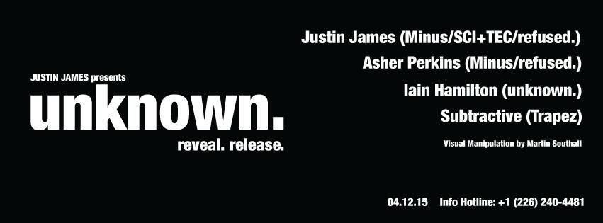 Calling all techno-lovers-join us in the Unknown. w/ <a href="/Justin_James/">Justin James</a> &amp; some dark techno beats: bit.ly/21PJBy4
