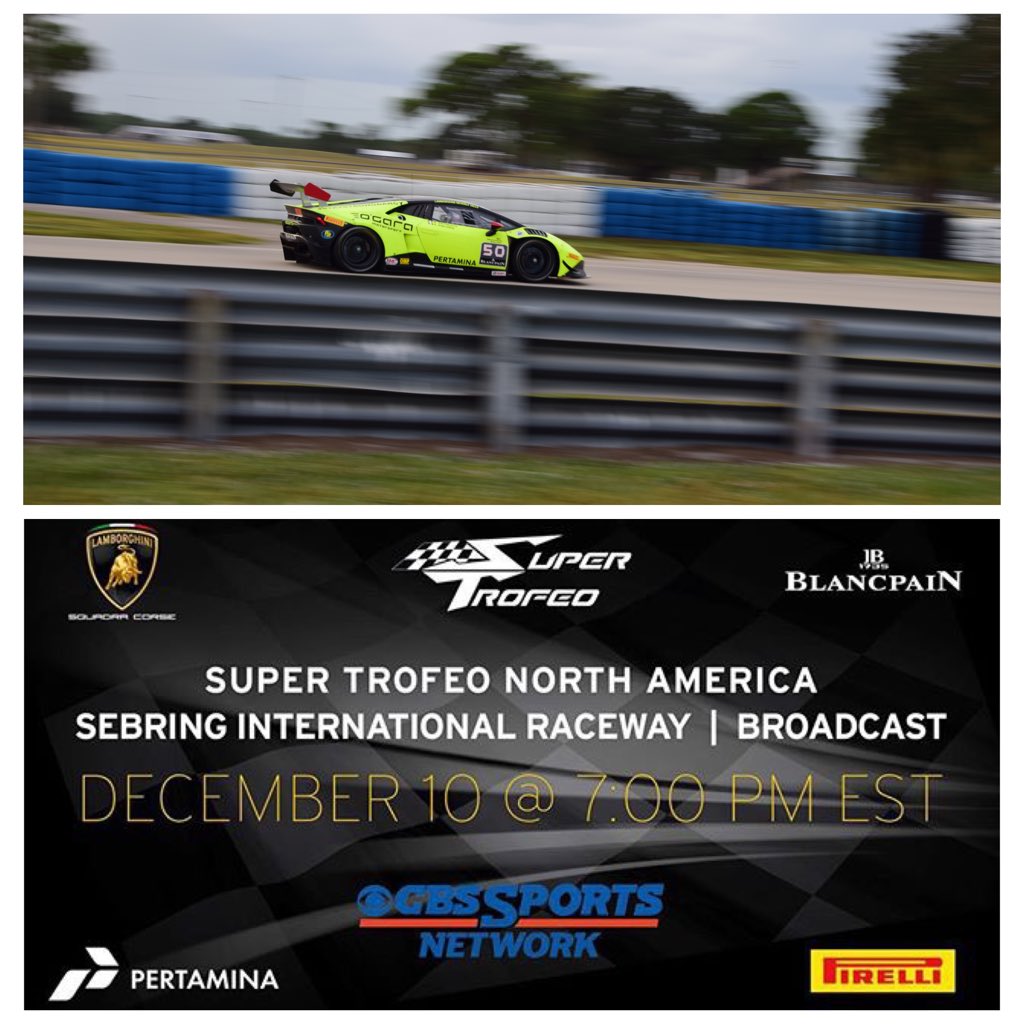 Be sure to catch the full broadcast of the Super Trofeo #WorldFinals December 10th at 4 PM PST on CBS Sports!