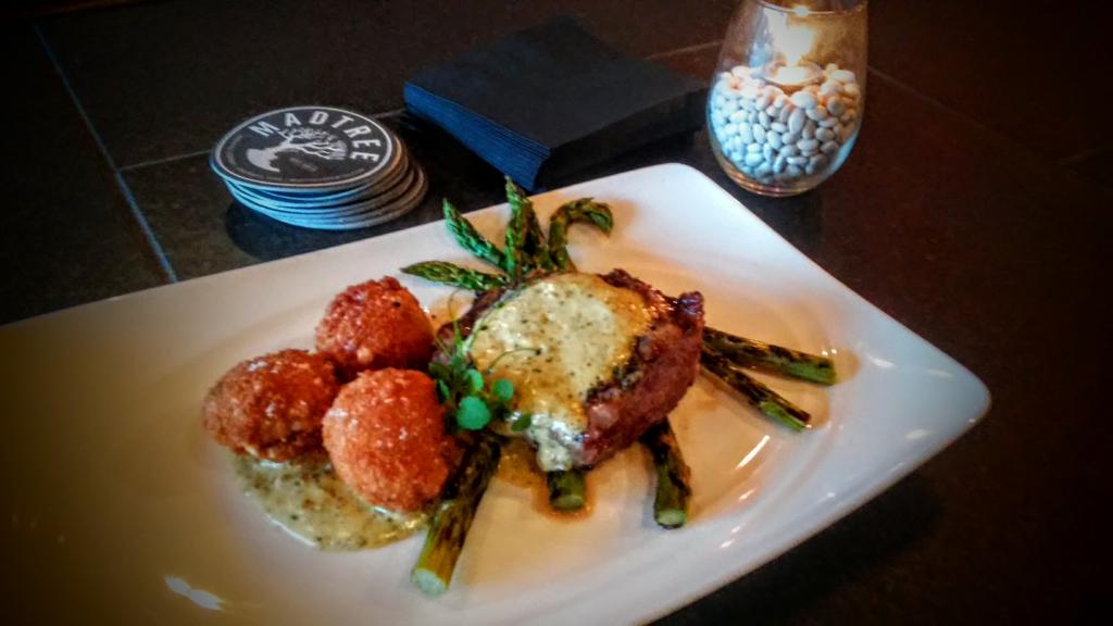 BuzRestaurant's tweet photo. @BuzRestaurant FEATURE TONIGHT: 6oz Ribeye w/lobster risotto croquettes, grilled asparagus, + caper aioli $22 #YUM https://t.co/lqWoTOGMme