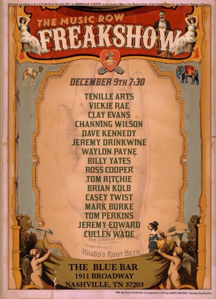 MidtwnFreakshow's tweet photo. Tonite @WaylonPayne @VickieRayeStyle @ClayEvans @jeremydrinkwine @billyyatesmusic @RossCooperMusic @tomritchiemusic https://t.co/D0o3rjZszb