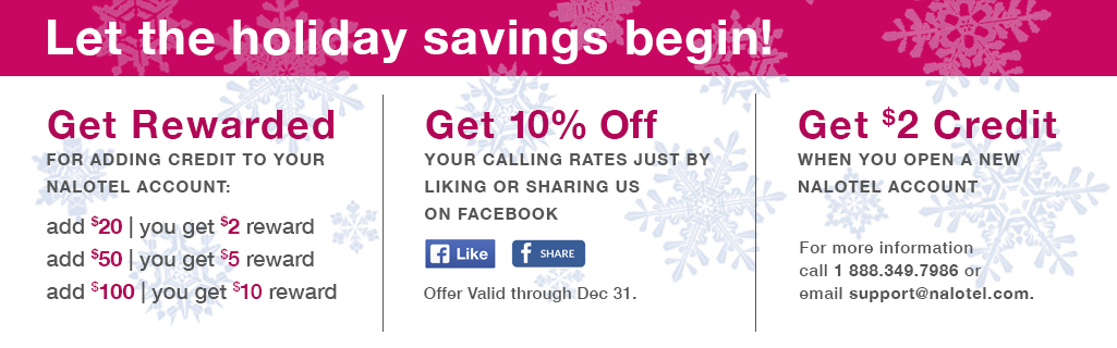 nalotel_nyc's tweet photo. Call everyone, enjoy the savings ! #holidayseason #nalotel #callinternational #Noel #Christmas #savings https://t.co/WTbukzS3KB
