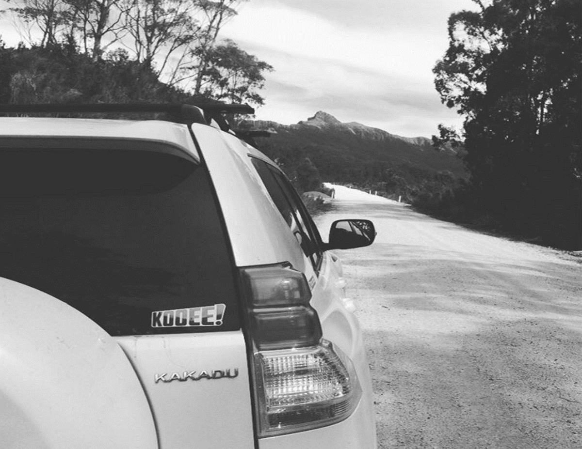 kooeesnacksau's tweet photo. If you're going somewhere like Mount Anne without a KOOEE! sticker then you're just not doing it right. #KOOEE https://t.co/OhdymiK9sb