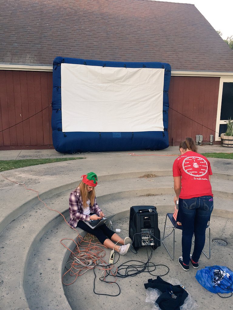 All set up for our movie night tonight! 5:00! See you all then!