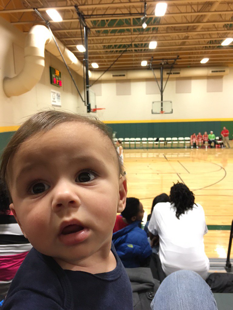 Avery's first of many @JCLJBasketball games! Kicking off the season watching Coach Hays &amp; the #si9gc squad