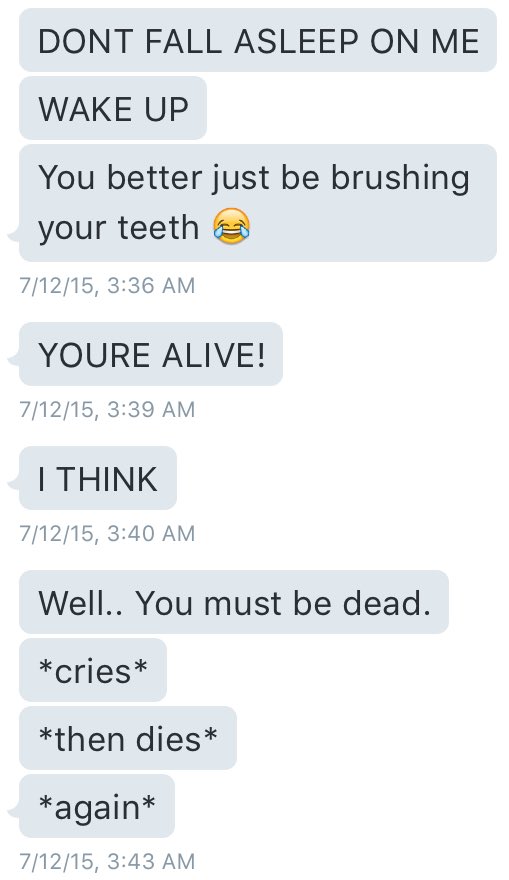 Friendship goals. (even though they're old messages 😂)