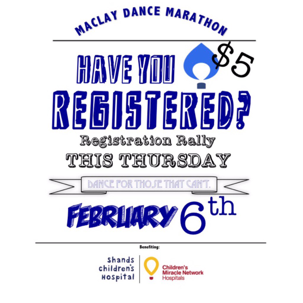dmatmaclay's tweet photo. Hey Maclay students! Morrow at lunch we will be having another registration rally in the courtyard! #dmatmaclay #FTK https://t.co/XfwlDneqTu