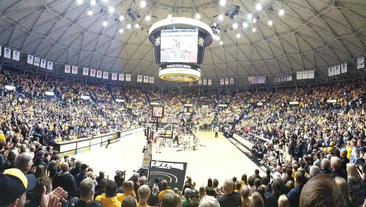 hrubese's tweet photo. It's Gametime! Taking in a little @GoShockers men's basketball vs UNLV. #WatchUs #LoveTheAtmosphere #LLPPartner https://t.co/CxpfX2LouD