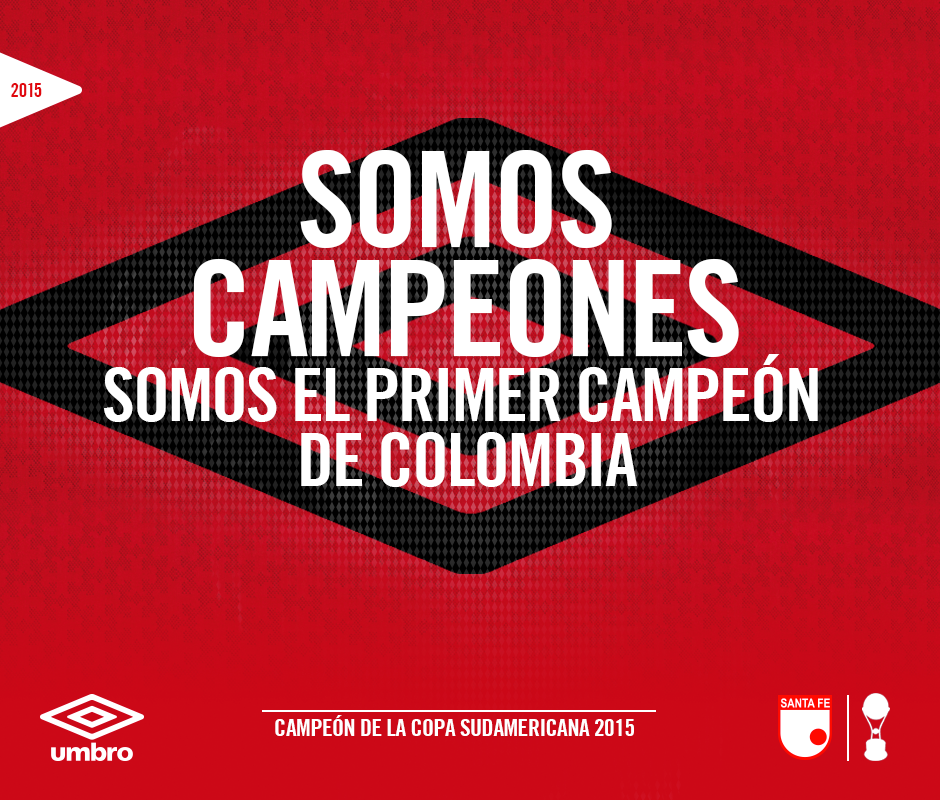 UmbroColombia's tweet image. Somos campeones, somos el primer campeón de Colombia. ¡Felicitaciones @SantaFe! #UmbroColombia
