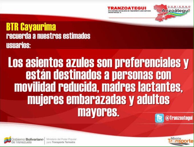 Conciencia señores! No importa que las asientos estén vacíos!!