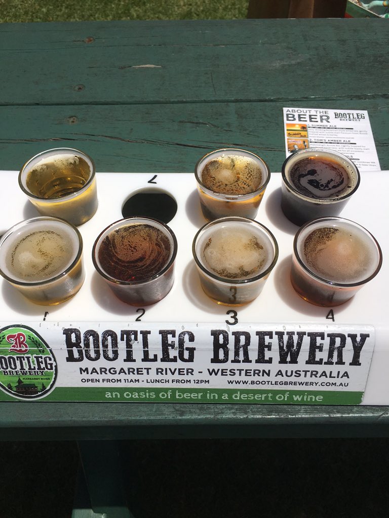 ChefatHomeACT's tweet photo. @BootlegBrewery wa tasting tray in hand. And the winner is ... Raging Bull! Worth the trip across the country https://t.co/2TvUFuZu15
