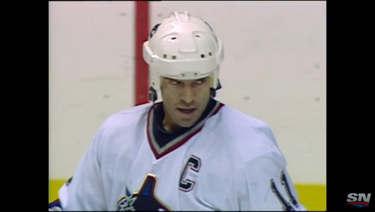 Sportsnet's tweet photo. Mark Messier reminisced with @DarenMillard about his time as captain of the Canucks. https://t.co/89tfIlU7Qs https://t.co/Kj9KAqAp7h