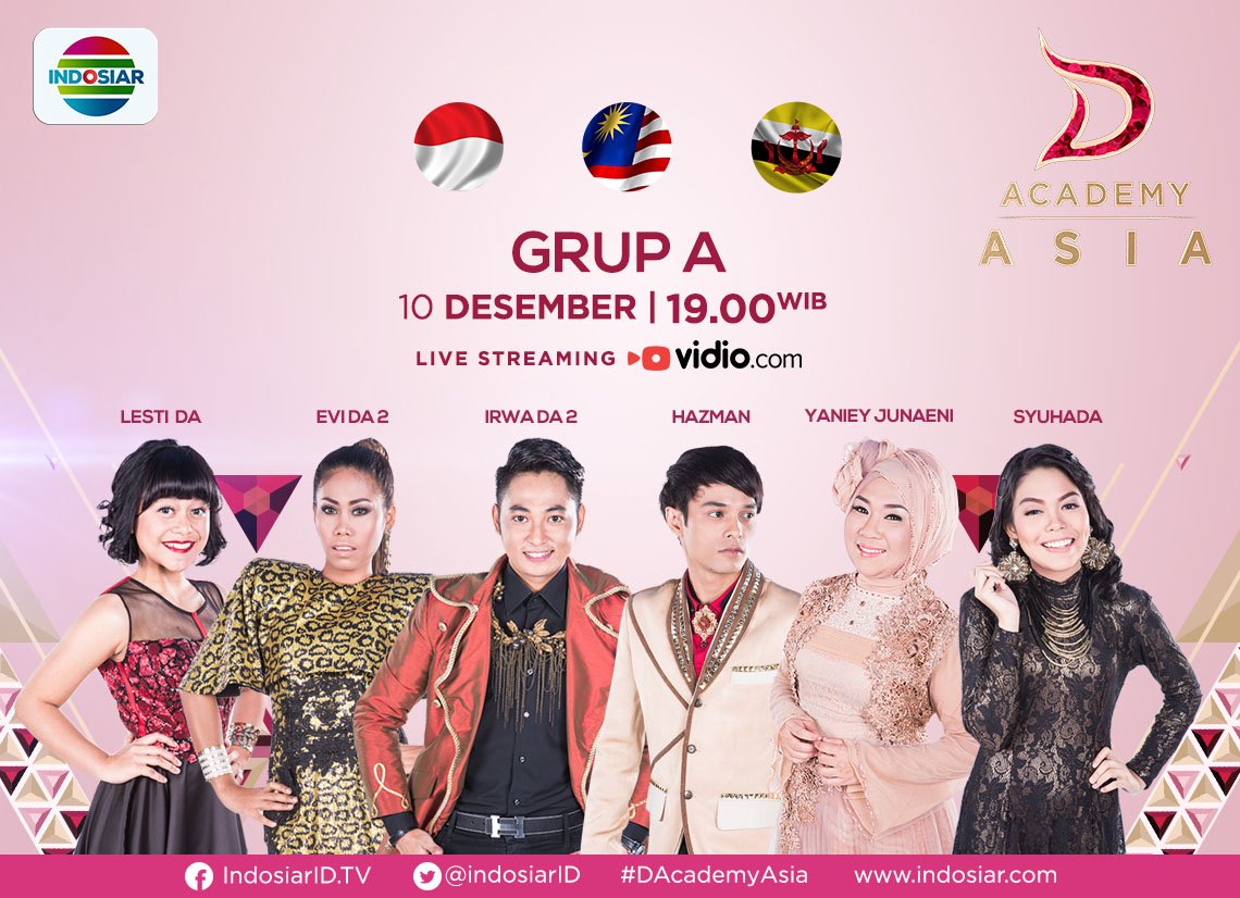 Indosiar's tweet photo. Dangduters, jangan lupa dukung jagoan kamu di konser top 12 Grup A malam ini pkl 19.00 WIB
#DAcademyAsia https://t.co/9u94mBQyBY