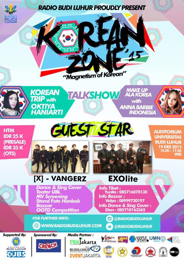 Let's join dance and sing cover KZONE 2015 at Teater Univ. Budi Luhur. More info: <a href="/RadioBudiLuhur/">Radio Bajak Laut</a>