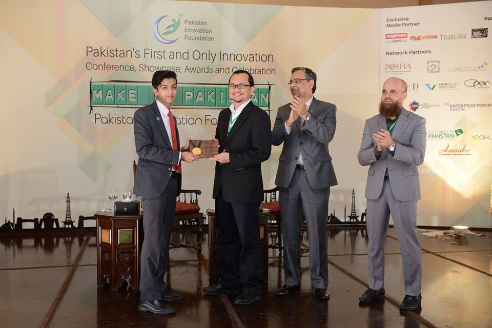 PakInnovates's tweet photo. Young Talent Award goes Habab Idress - the first ever Pakistani to receive Dual Honor at @Intelisef 2015 #MakeInPK https://t.co/sG9cZe7zo2