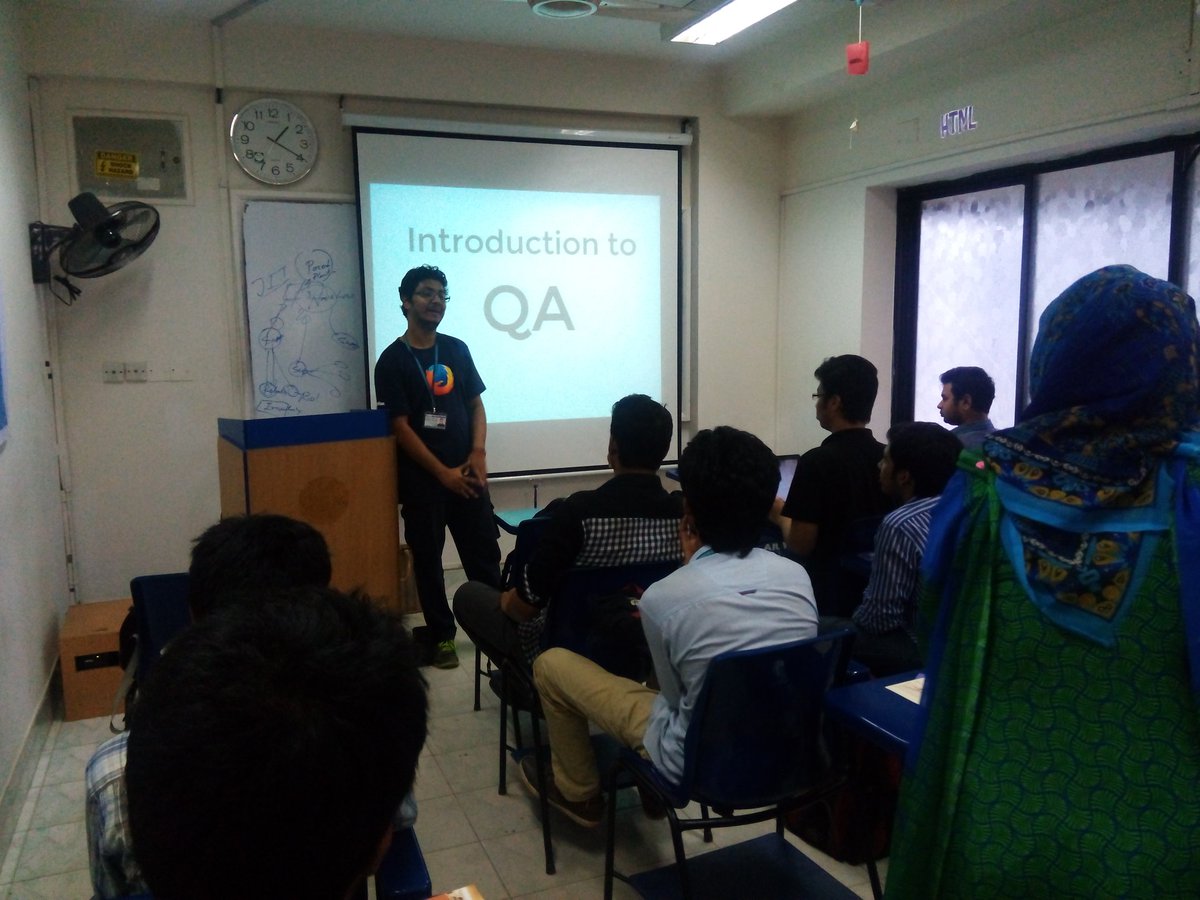 mapapun1's tweet photo. @Z547Khalid talking about QA
#firefoxataiub @anistuhin @Salman_Desh @as https://t.co/kFsrVt65it