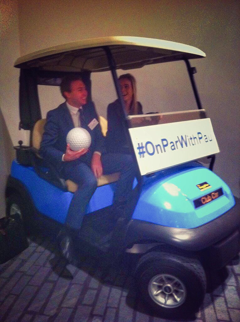 ElectricIreland's tweet photo. Lovely atmosphere building for the main event. The golf cart is now on route en-route for pick up! #OnParWithPaul https://t.co/mGdVOkqVAU