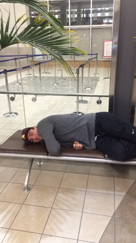 tdilly94's tweet photo. Wandering thru the Regina airport at 1:53 am and I see this big sexy lumix #YQR #AndersTheGiant #palms #layover https://t.co/aBuzWPoPqY
