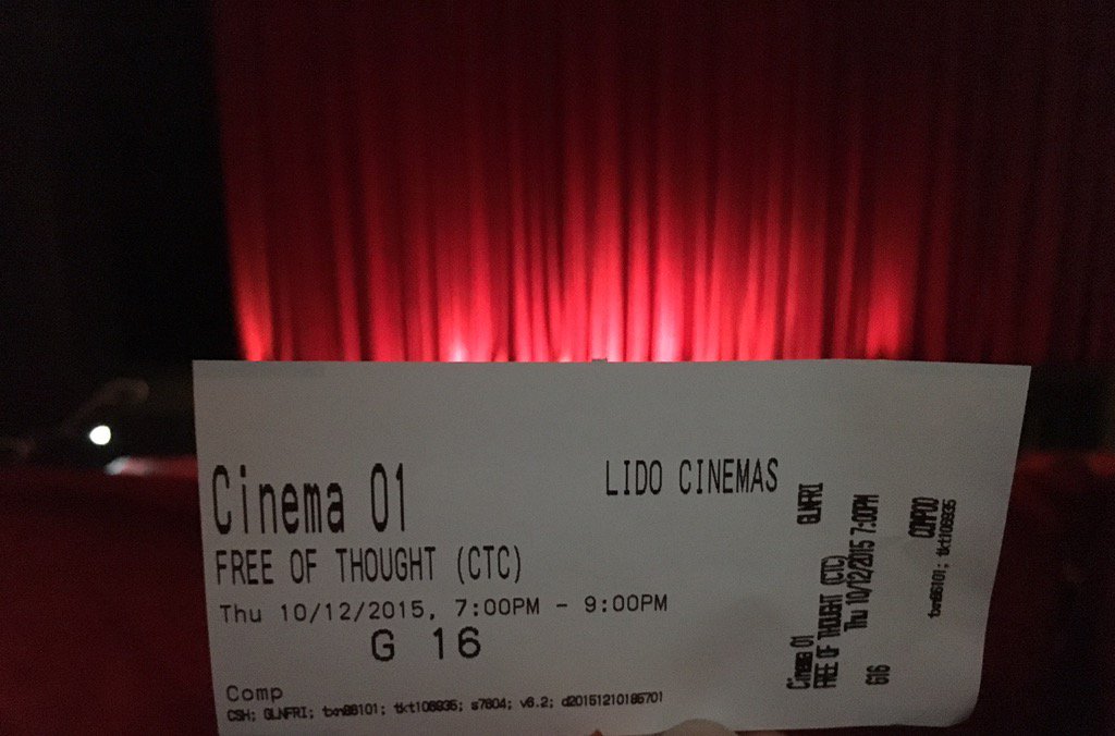 Belowfivezero's tweet photo. Keen for #freeofthought @lidocinemas. Congrats @AmalumeFilms! https://t.co/h4vSMw6GPC