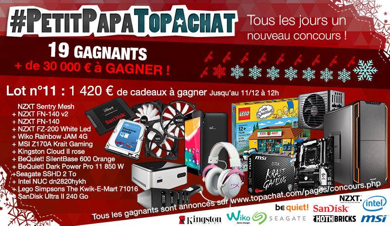 TopAchat's tweet photo. Concours #PetitPapaTopAchat 

On joue pour le #lot11 à 1420 € !

Pour participer, RT + Follow @TopAchat :-) https://t.co/9UIK8ASqoK