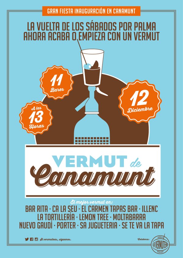 Youthing_es's tweet photo. El @VermutCanamunt se presenta en sociedad este sábado en Palma https://t.co/BRsdSsr5pt 11 bares el día 12 a las 13h https://t.co/pkpgmkVFhk