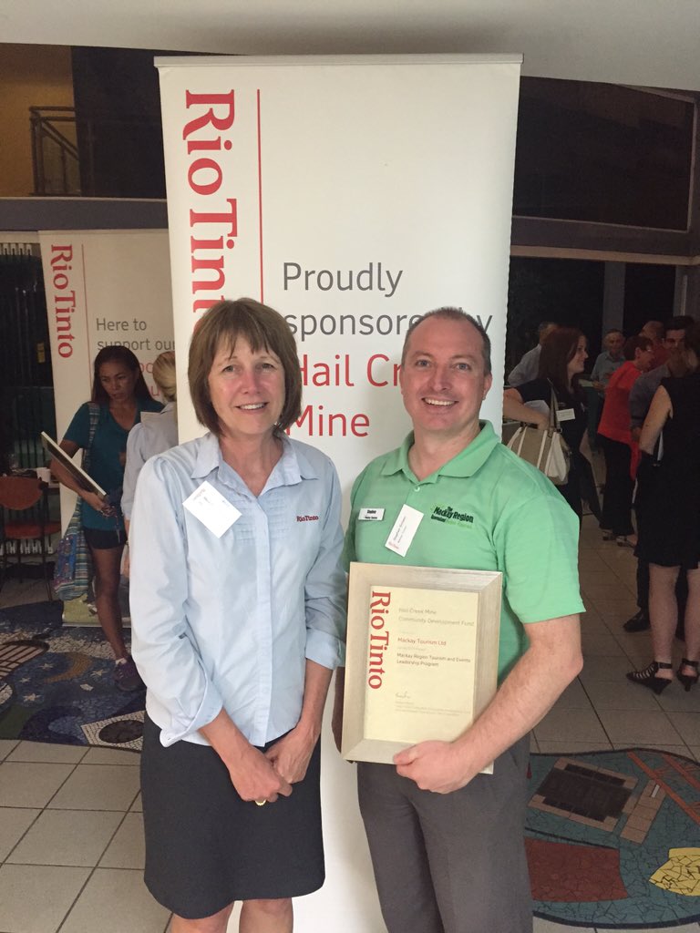 Pleased to receive a $15k grant from <a href="/RioTinto/">Rio Tinto</a> Hail Creek Mine for our Tourism &amp; Events Leadership Program. Thanks!