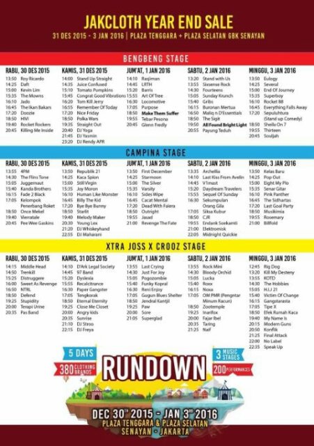 UPDATE "RUNDOWN" #JakClothYES2015  <a href="/angrykids/">AngryKids Official</a> ada di Xtra Jos X <a href="/Crooz/">Crooz</a> stage ..