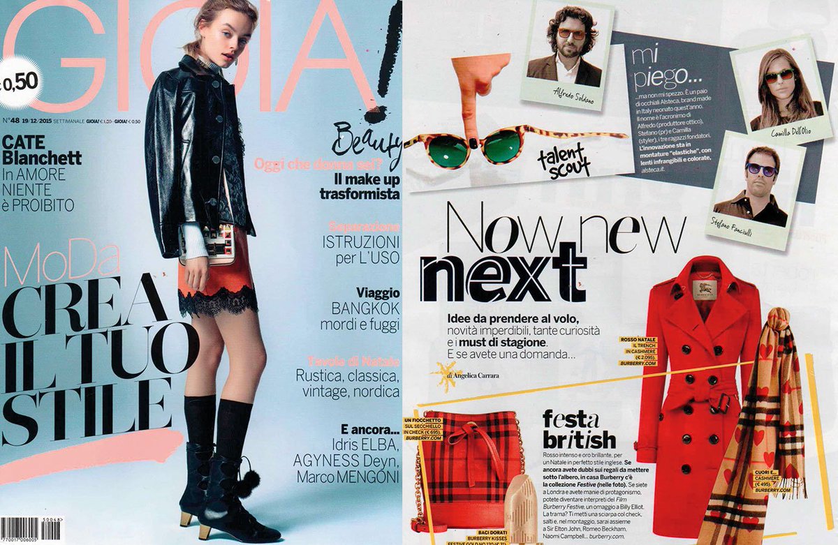 alsteca's tweet photo. @alsteca on @gioiamagazine!  Happy to be on this magazine! #16gr #sunglasses #flexibility https://t.co/9cBxhuk10T