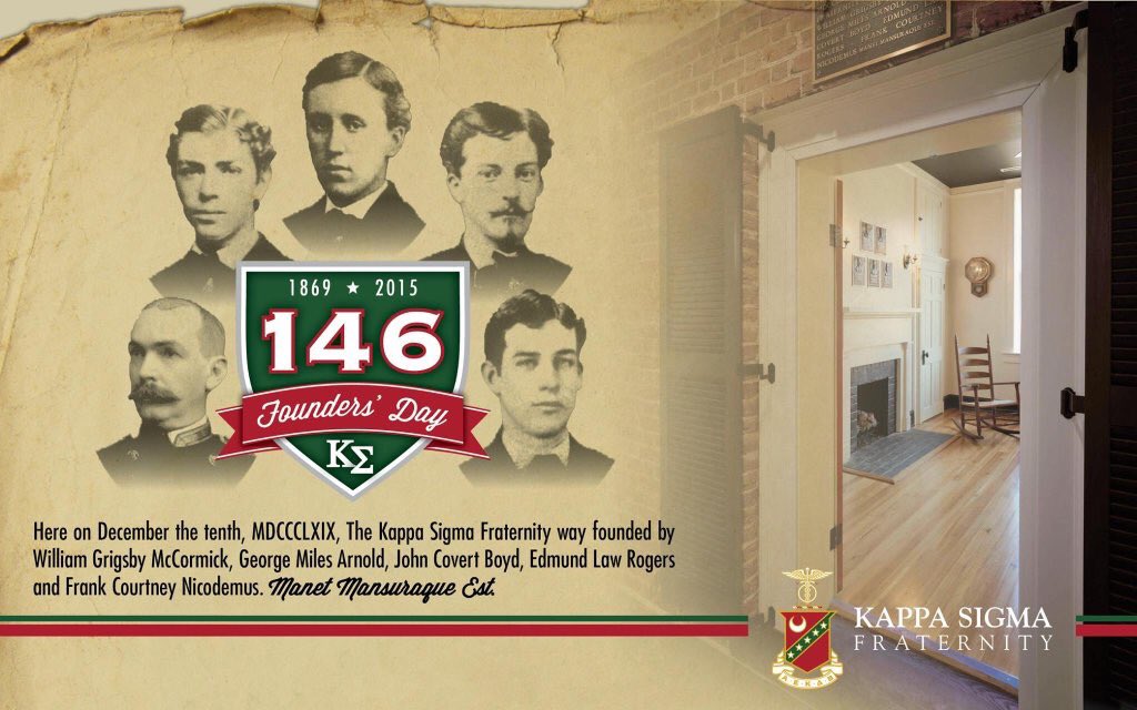 KSigWU's tweet photo. Happy Founders' Day from the brothers of the Nu-Upsilon Chapter! #AEKΔΒ #146YearsStrong https://t.co/9d8FPdM39n