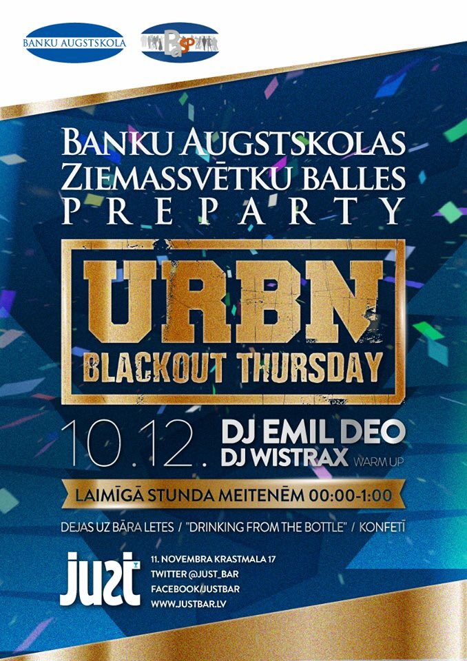 BASP_BA's tweet image. Jau šovakar tiekamies @Just_Bar uz mūsu Ziemassvētku balles PRE-Party! ;)Būs iespēja laimēt ielūgumus! Starts-23:00!