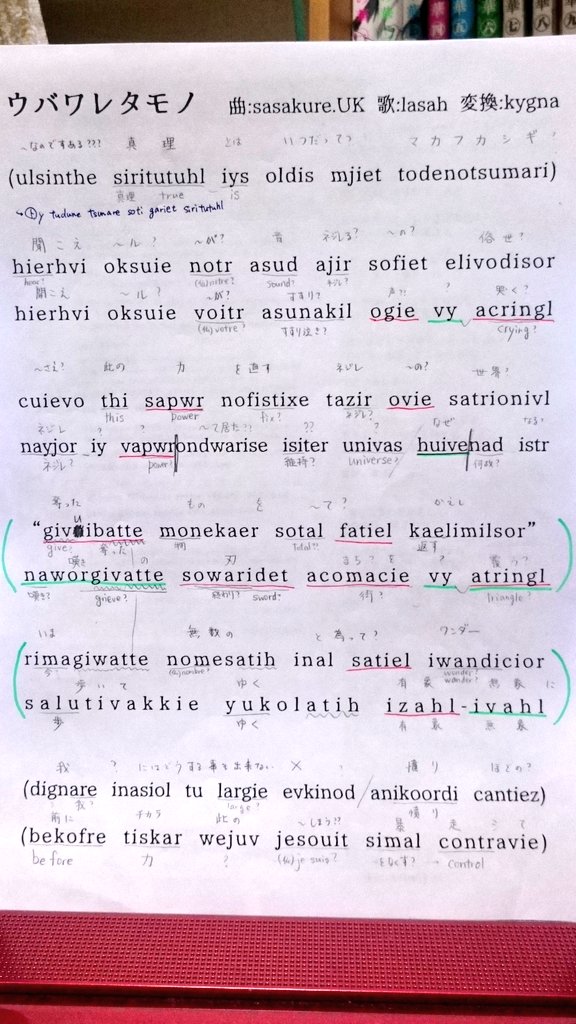 きぐな ウバワレタモノ の翻字の修正と ルビ振りを行いました 公式でルビが発表されていないため おおよそのものになります ちなみに トドノツマリ様 と比べていろいろと難しくなってます ウバワレタモノ解読委員会 Sasakurefc T Co