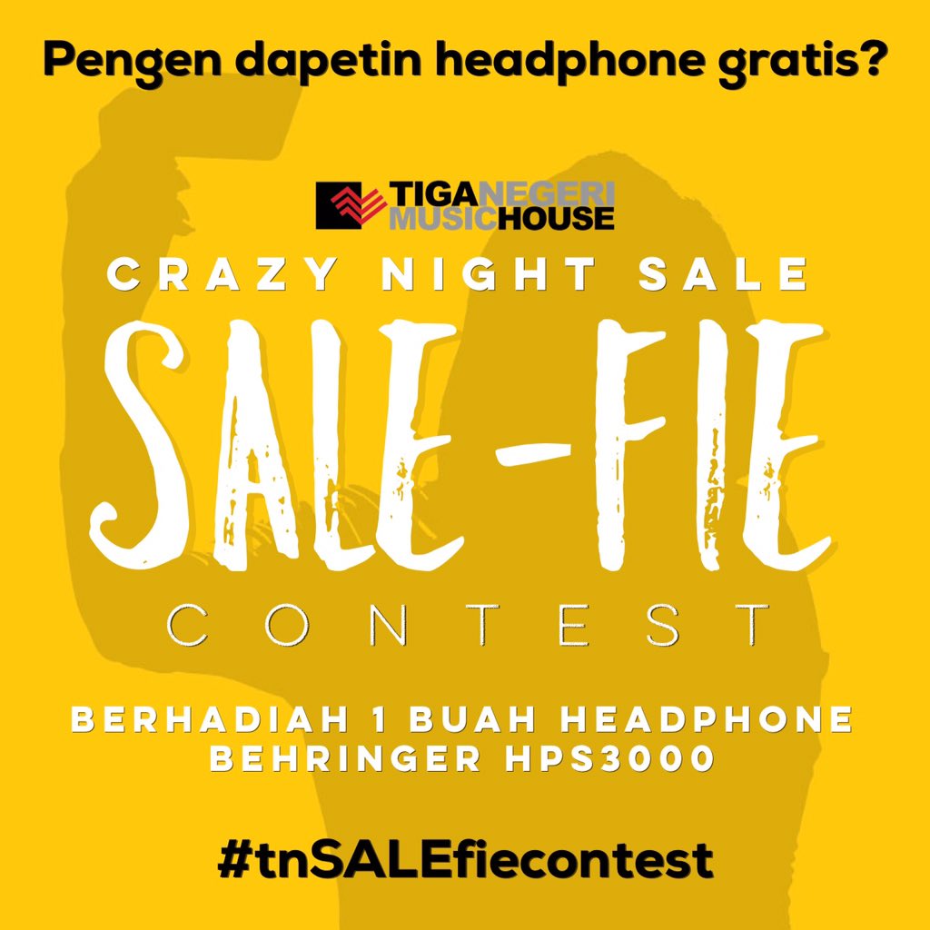 Mau dapetin headphone Behringer HPS3000 gratis?Ikutan yuk SALE-fie contest. Info lengkap cek di akun Instagram kita