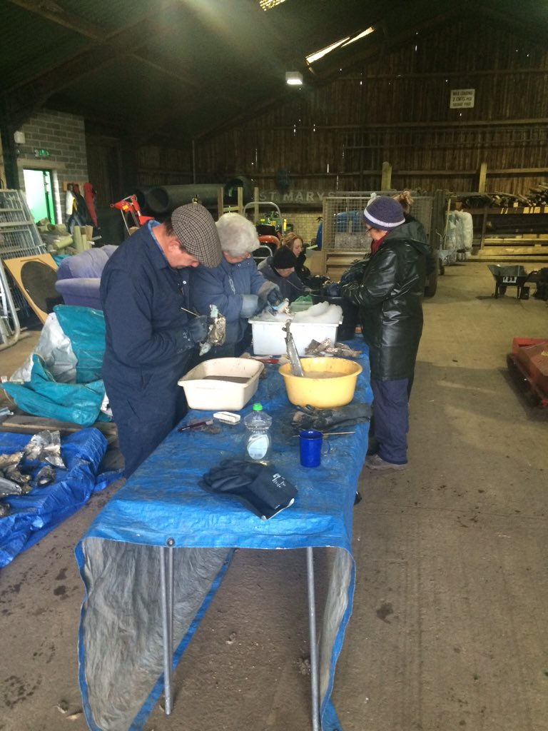 PaulSpringford's tweet photo. The @greatfen archaeology group washing finds from the #fenspitfire excavation. https://t.co/urynBiT0uO