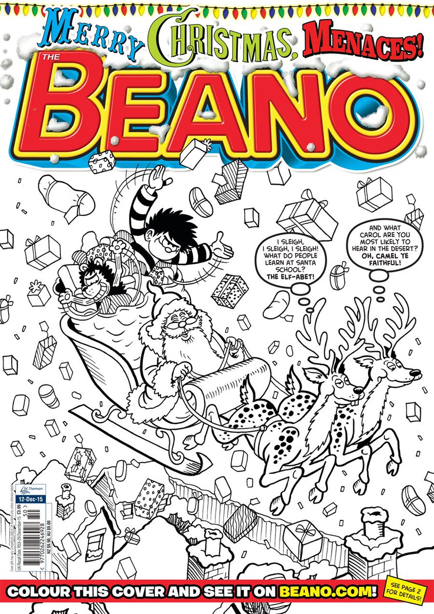 BeanoOfficial's tweet photo. Santa's come early with The Beano Christmas edition! Merry Christmas, Menaces! https://t.co/7xm5eYB1ws