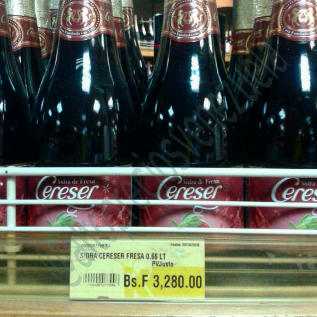 AltoPreciosVzla's tweet photo. Sidra Cereser Fresa 0.66Litros !! #altopreciosvenezuela #preciosjustos #PreciosQueSorprenden #PrecioMaximo https://t.co/uA5iVFrfow