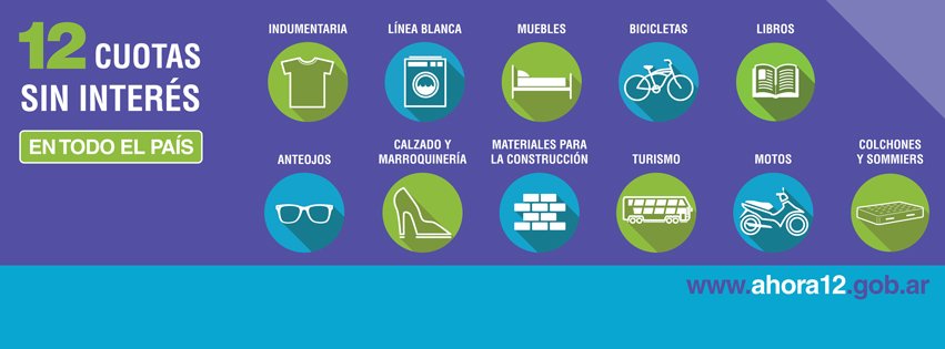 ►Llegó el #Jueves◄
Desde hoy al domingo podés aprovechar tus compras con #Ahora12.
Conocé todos los rubros incluidos