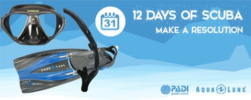 PADI's tweet photo. #12DaysOfScuba Challenge 10: Make A Resolution! Enter to win prizes by @AquaLungDivers: https://t.co/8s7u18oIfQ https://t.co/MtmvxZqYSN