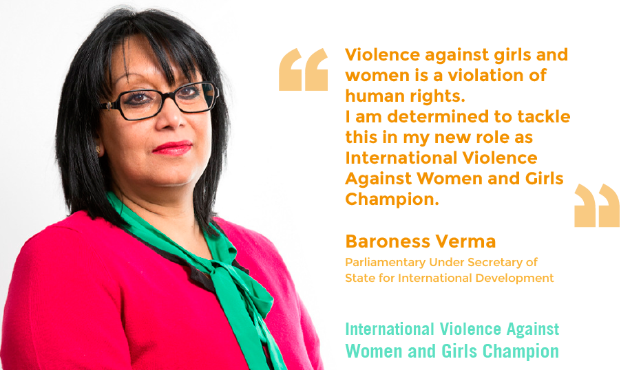 DFID_UK's tweet image. .@Baroness_Verma on her new role as International Violence Against Women and Girls Champion ow.ly/VHYp3