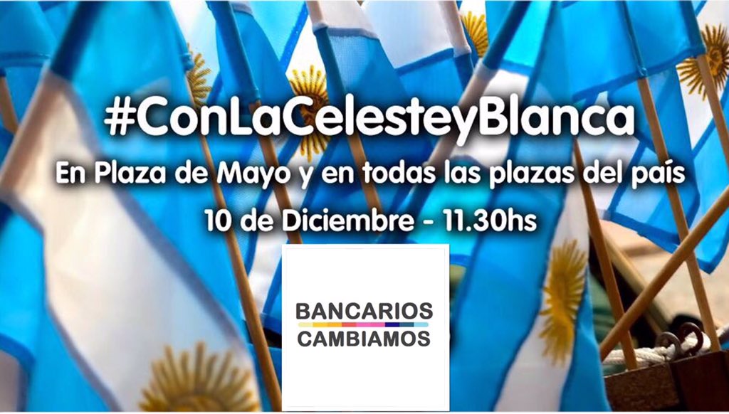 BancariosPro's tweet photo. #ConLaCelesteyBlanca #MacriPresidente #Bancarios #SoyBancario #PlazaDeMayo #Cambiamos ▶️👨🏻 https://t.co/RjBe9Quuzs
