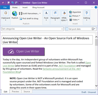 ManojKBhoir's tweet photo. Microsoft Live Writer Is Open Source Now https://t.co/obpjY8KRFT https://t.co/GLP0coqFfG