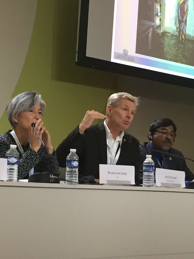 MarineFrk's tweet photo. Every second 1 person is displaced by climate - they have a right to dignity says @NRC_Egeland at#COP21 @NRC_Norway https://t.co/vDUzr5R4gu