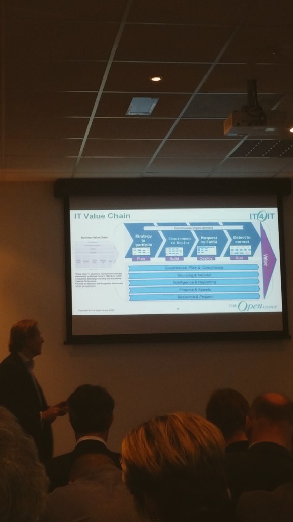 TheOpenGroup's tweet photo. RT @VanHarenpub: Rob Akershoek from @Shell about IT4IT at #mits15 #IT4IT @theopengroup @it4it_tm https://t.co/HIRB4jpVxd