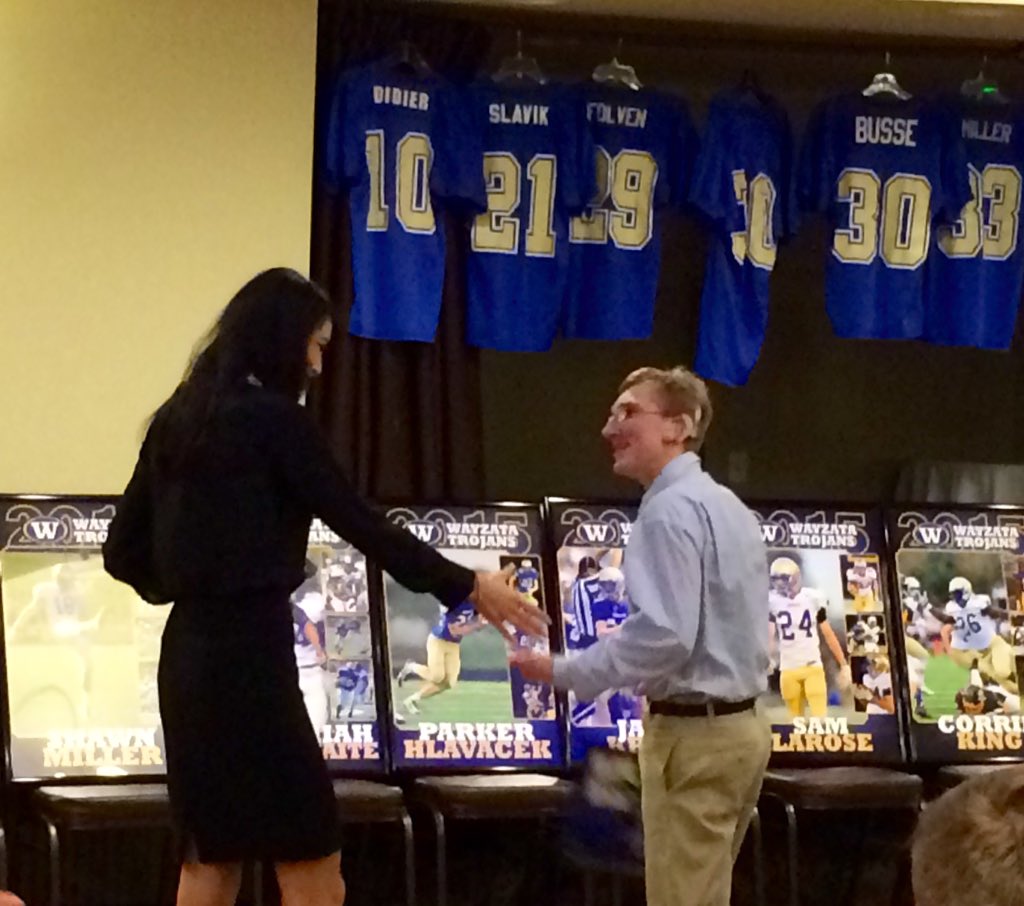 FootballWayzata's tweet photo. December 10th has officially been deemed Justin Evilsizer Day in Plymouth! He is the best manager we could ask for! https://t.co/Fz4XqiYHmZ