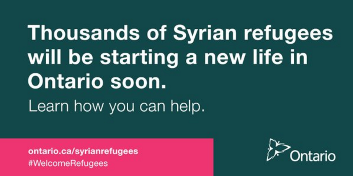 Kathleen_Wynne's tweet photo. We’re welcoming thousands of refugees to a new home in Ontario. You can help:
https://t.co/ZZo7XP2O2c https://t.co/JKGp1RMo6s