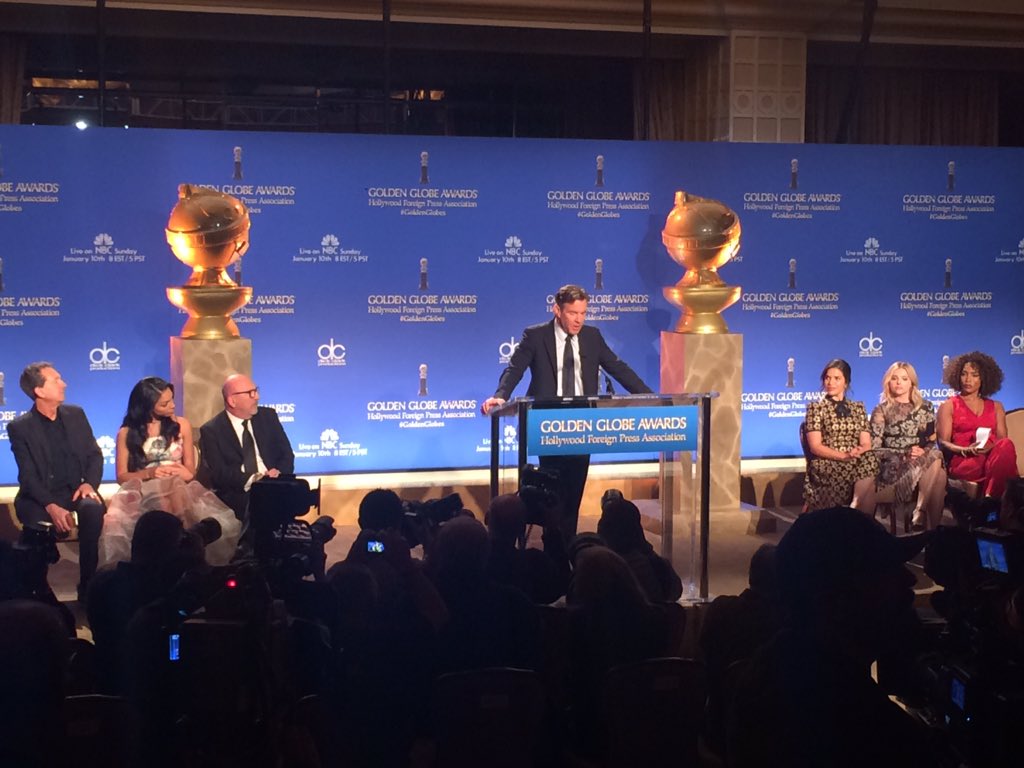 Everything is ready here at the 73rd Golden Globes Nominations! #GoldenGlobes