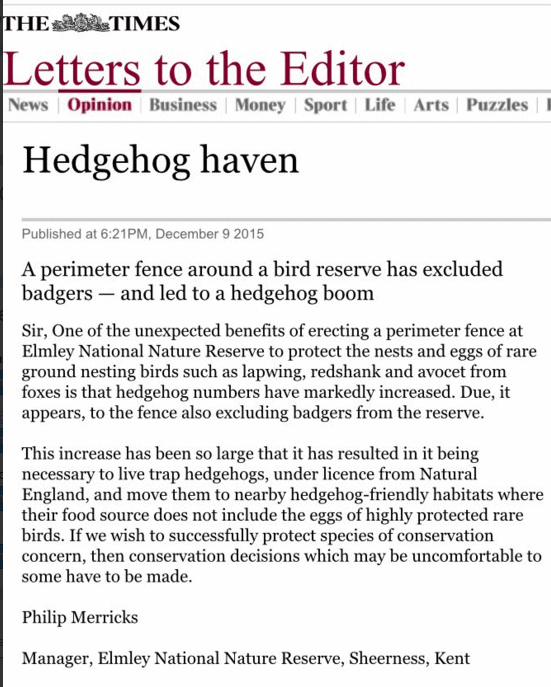 bovinetb's tweet photo. Hedgehog haven - a fence around a bird reserve has excluded badgers - and led to a hedgehog boom. TY @terrierview. https://t.co/LMKlH5OGN0