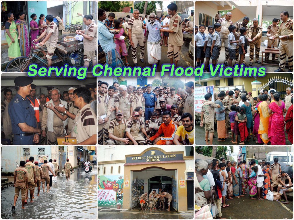 Gurmeetramrahim's tweet photo. Consecutive 6 days &amp; rescue work is still on by Green S Volunteers;restoring normality in Chennai. #MSGOnlineGurukul https://t.co/nG0YPF0aUH