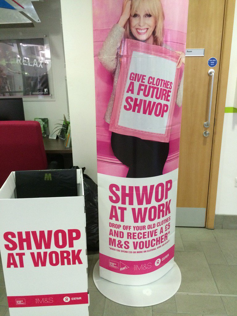 HelenBillington's tweet photo. Shwopped some unwanted clothes at work and got a £5 M&amp;S voucher to spend on new ones https://t.co/Wsuy9QWK4n