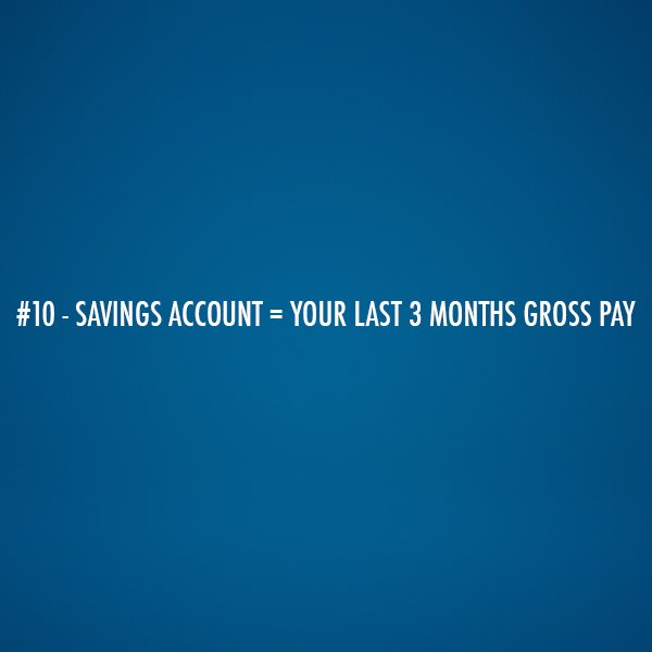 SavingThousands's tweet photo. #SavingThousands rule of the week from @rp_robertpalmer: Savings account = last 3 months gross pay. #personalfinance https://t.co/935q6X5GZG