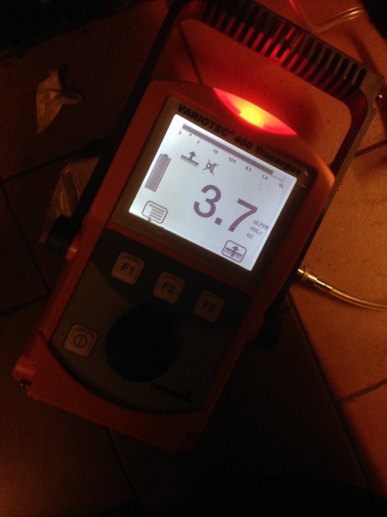 Another leak detection, found at pipe work in solid floor under kitchen units. I Found the needle in haystack!!