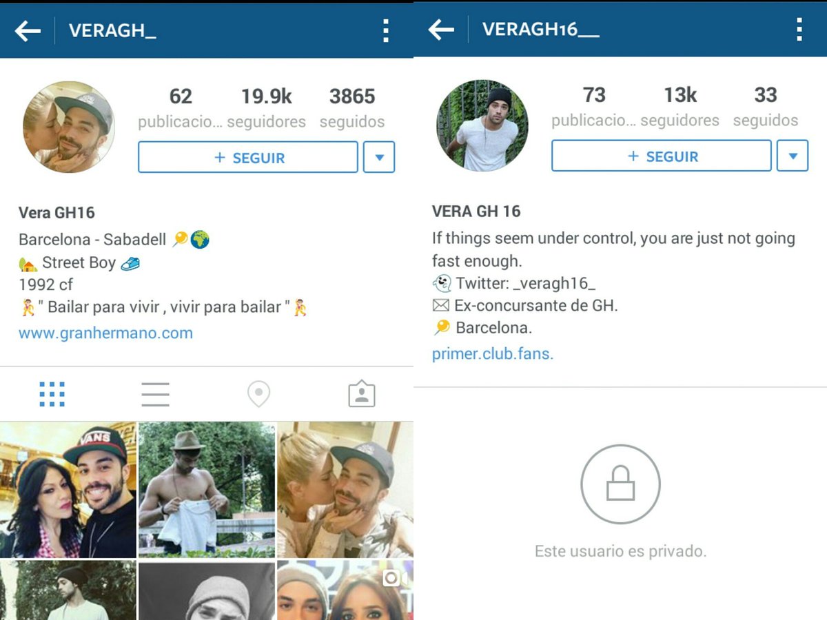 CFHugoAzahara's tweet photo. Dos cuentas de instagram haciendose pasar por @_VeraGH16_ su única cuenta oficial es: veragh1992 DIFUNDIR POR FAVOR! https://t.co/XrePLRrg9c